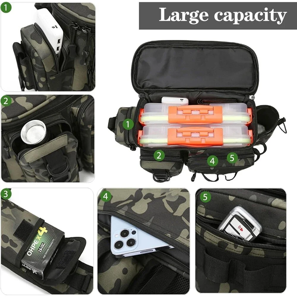 Sling Lure Fishing Tackle Bag Shoulder Pack Case Tackle Waist Fanny Bag
